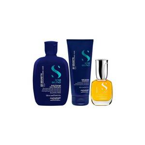 Set pentru neutralizarea tonurilor de portocaliu Semi Di Lino Brunette - Sampon 250 ml + Balsam 200ml + Ulei Cristalli Liquidi - 15 ml imagine