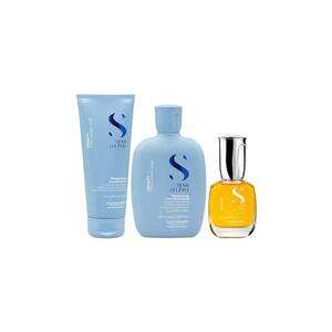 Set Alfaparf Semi di Lino Density Thickening - Sampon 250 ml + Balsam 200 ml + Ulei iluminator Cristalli Liquidi 15 ml imagine