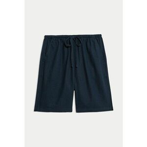 Pantaloni scurti vaporosi din amestec de in cu snururi imagine