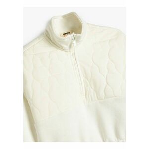 Bluza de trening cu fermoar scurt si segmente matlasate imagine