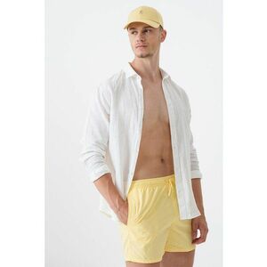 Pantaloni sucrti de baie cu snururi si model uni imagine