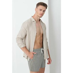 Pantaloni scurti de baie cu model si buzunare laterale imagine