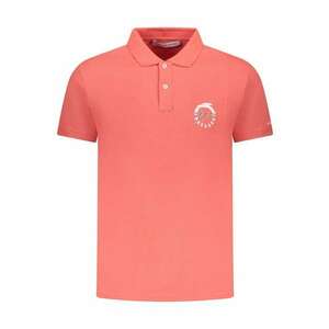 Tricou polo barbati - cu imprimeu grafic - Regular fit - Roz - imagine
