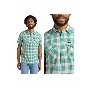 Camasa Barbati - Camasa Western Scurta - S INTL - Verde - Croi Regular Fit - Inchidere Nasturi - Compozitie Material 100% Bumbac - Numar Buzunare 2 imagine