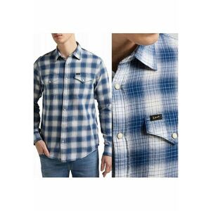 Camasa Barbati - Clean Regular Western - S INTL - Albastru - Croi Regular Fit - Inchidere Capse - Compozitie Material 100% Bumbac - Numar Buzunare 2 imagine