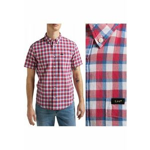 Camasa Barbati - Button Down Ss - M INTL - Rosu - Croi Regular Fit - Inchidere Nasturi - Compozitie Material 100% Bumbac - Numar Buzunare 1 imagine