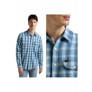 Camasa Barbati - Camasa De Lucru - 5XL INTL - Albastru - Croi Regular Fit - Inchidere Nasturi - Compozitie Material 100% Bumbac - Numar De Buzunare 2 imagine