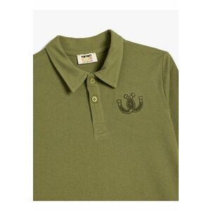 Bluza din bumbac cu guler polo imagine