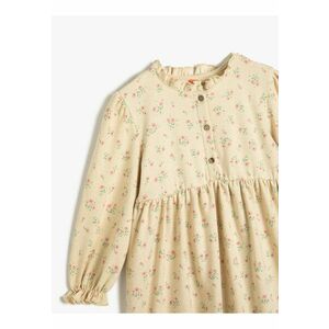 Rochie mini cu model floral si maneci lungi imagine