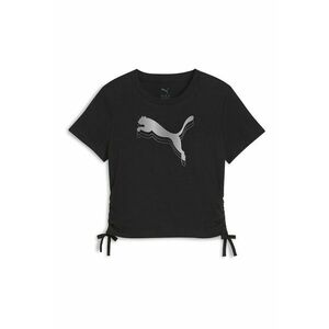 Tricou cu imprimeu logo si volane laterale imagine