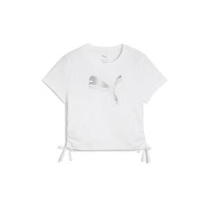 Tricou cu imprimeu logo si volane laterale imagine