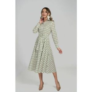 Rochie evazata din amestec de in imagine