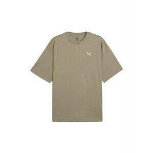 Tricou de bumbac cu decolteu la baza gatului si logo discret imagine