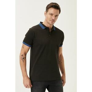 Tricou polo slim fit de bumbac imagine