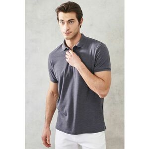Tricou polo slim fit cu fenta cu nasturi imagine