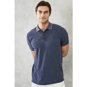 Tricou polo slim fit cu fenta cu nasturi imagine