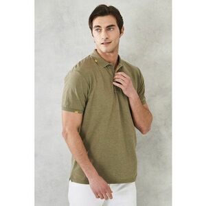 Tricou polo slim fit cu fenta cu nasturi imagine