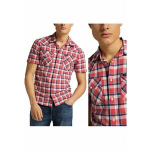 Camasa Barbati - Ss Western - M INTL - Rosu Aurora - Croi Regular Fit - Inchidere Capse - Compozitie Material 100% Bumbac - Numar Buzunare 2 imagine