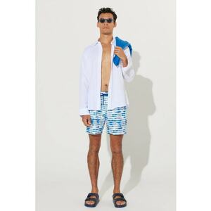 Pantaloni scurti de baie cu imprimeu tropical imagine