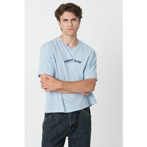 Tricou cu decolteu la baza gatului si imprimeu logo imagine