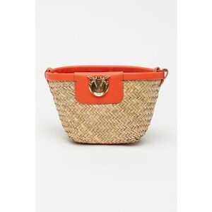 Geanta bucket tesuta cu garnituri de piele imagine