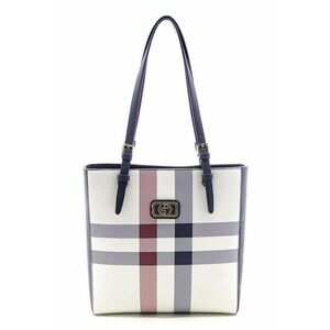 Geanta shopper de piele ecologica cu model in carouri imagine