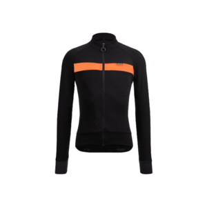 Bluza ciclism barbati Adapt Wool FW 2023 Negru/Portocaliu imagine