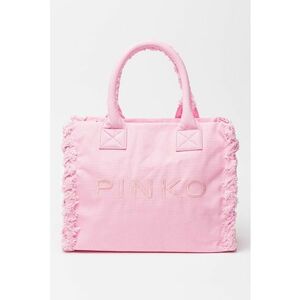 Geanta shopper cu logo si franjuri imagine