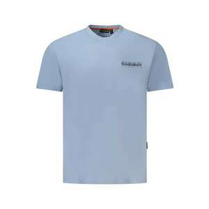 Tricou regular fit - cu imprimeu logo pe fata si pe spate - Albastru deschis imagine