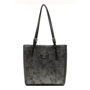 Geanta shopper de piele ecologica - Gri inchis imagine