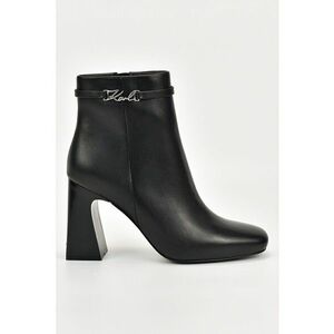 Botine din piele cu toc masiv imagine