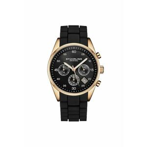 Ceas cronograf Tempo - carcasa de 42 mm - curea din silicon - 4060 - original STUHRLING - regal - negru imagine