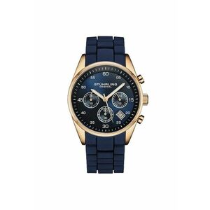 Ceas cronograf Tempo - carcasa de 42 mm - curea din silicon - 4059 - original STUHRLING - albastru imagine