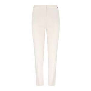 Pantaloni bej deschis din bumbac cu dungi fine imagine