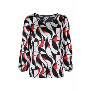 Bluza cu motive abstracte si decolteu rotund imagine