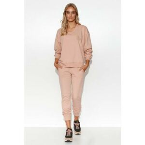 Set de pantaloni si bluzon cu detaliu logo brodat imagine