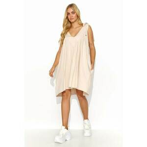 Rochie cu aspect supradimensionat si bretele ajustabile - imagine