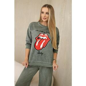 Set de bluza de trening cu imprimeu si pantaloni - imagine