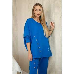Set de bluza supradimensionata de bumbac si pantaloni - imagine