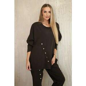 Set de bluza supradimensionata de bumbac si pantaloni - imagine