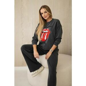 Set de bluza de trening cu imprimeu si pantaloni - imagine