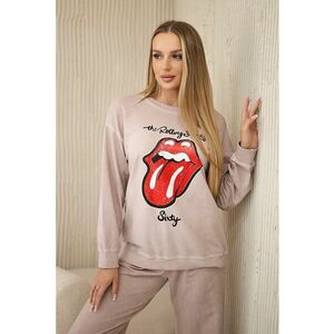 Set de bluza de trening cu imprimeu si pantaloni - imagine