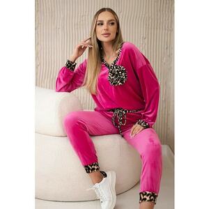 Set de bluza cu detaliu floral si pantaloni - imagine