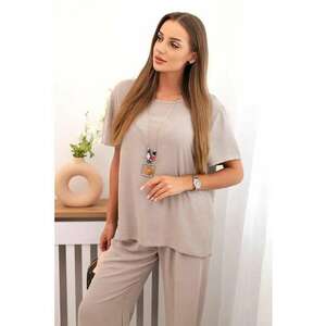 Set de bluza lejera si pantaloni ampli - imagine