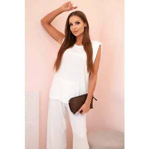 Set de bluza fara maneci si pantaloni cu croiala dreapta - imagine