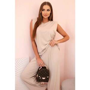 Set de bluza fara maneci si pantaloni cu croiala dreapta - imagine