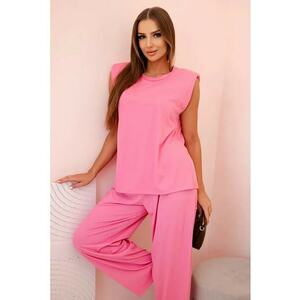 Set de bluza fara maneci si pantaloni cu croiala dreapta - imagine