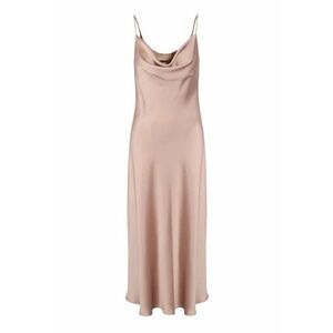 Rochie din satin cu bretele spaghetti si decolteu drapat imagine
