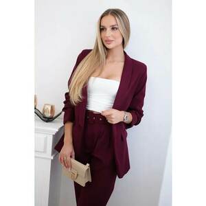 Set de sacou si pantaloni cu croiala dreapta - imagine