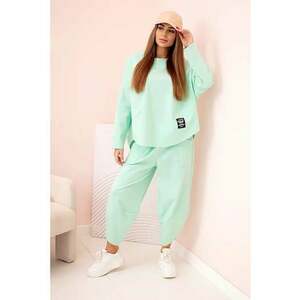 Set hanorac si pantaloni de trening cu talie elastica - imagine